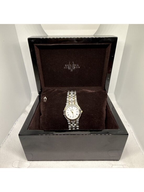 Bulova Accessories - Bulova Accutron White Dial Two-tone SS Women's Watch 28M08 w/Box Pre Owned
